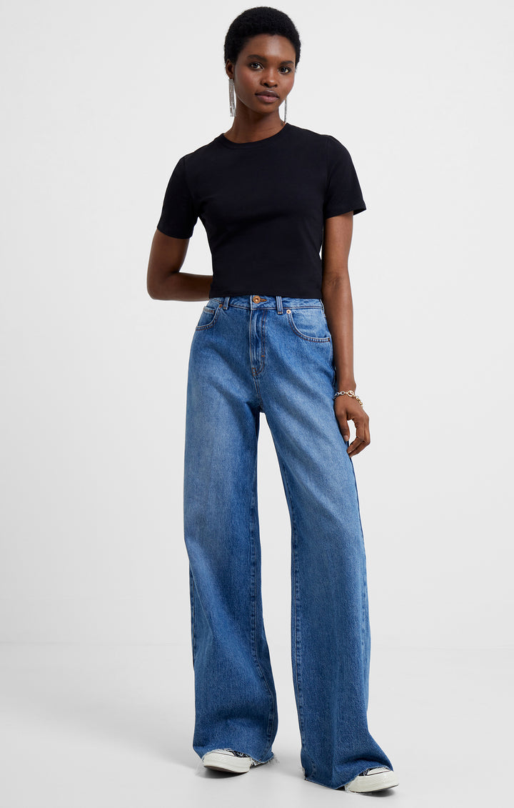 Rallie Cotton Crew Tee in Black - Madison's Niche 