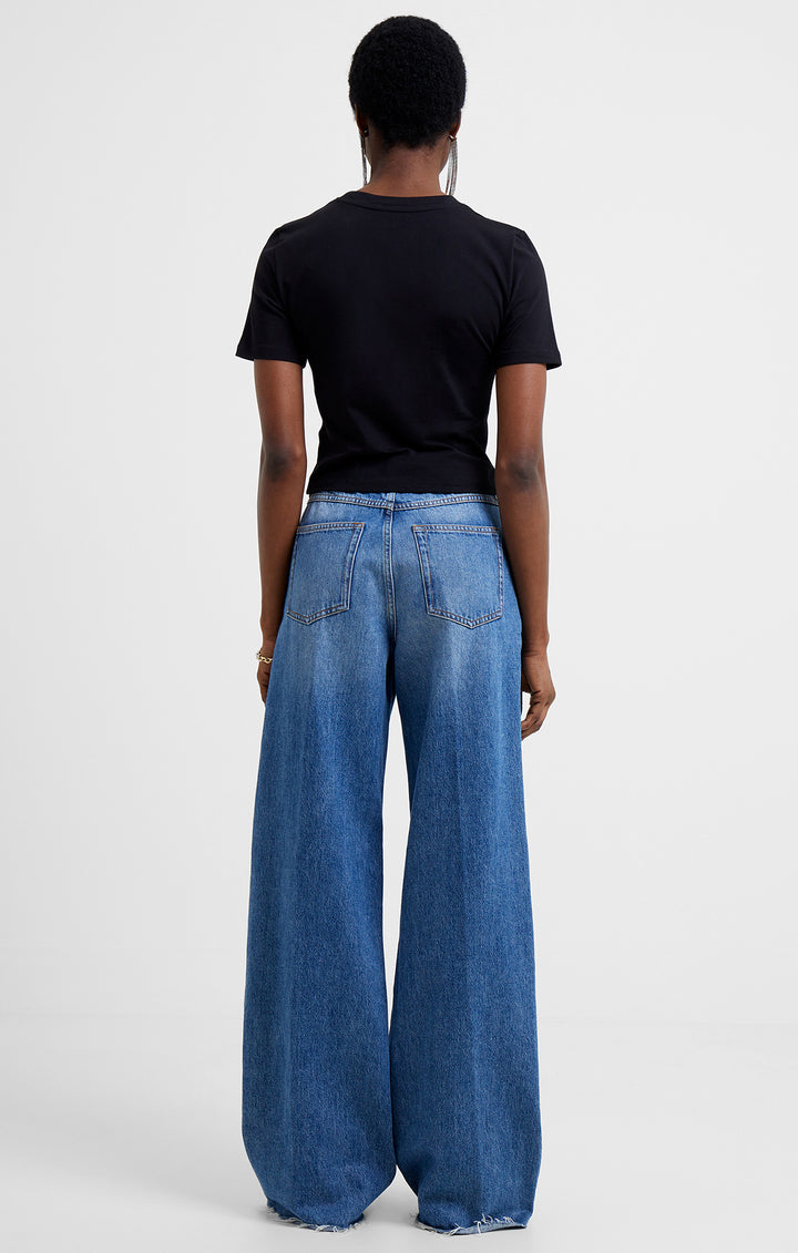 Rallie Cotton Crew Tee in Black - Madison's Niche 