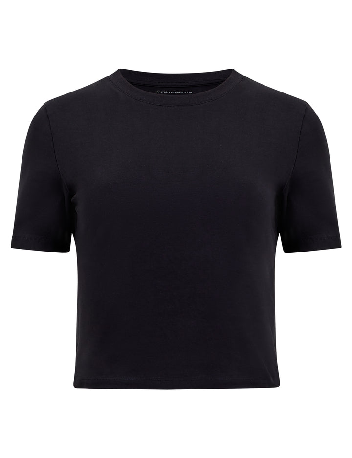 Rallie Cotton Crew Tee in Black - Madison's Niche 