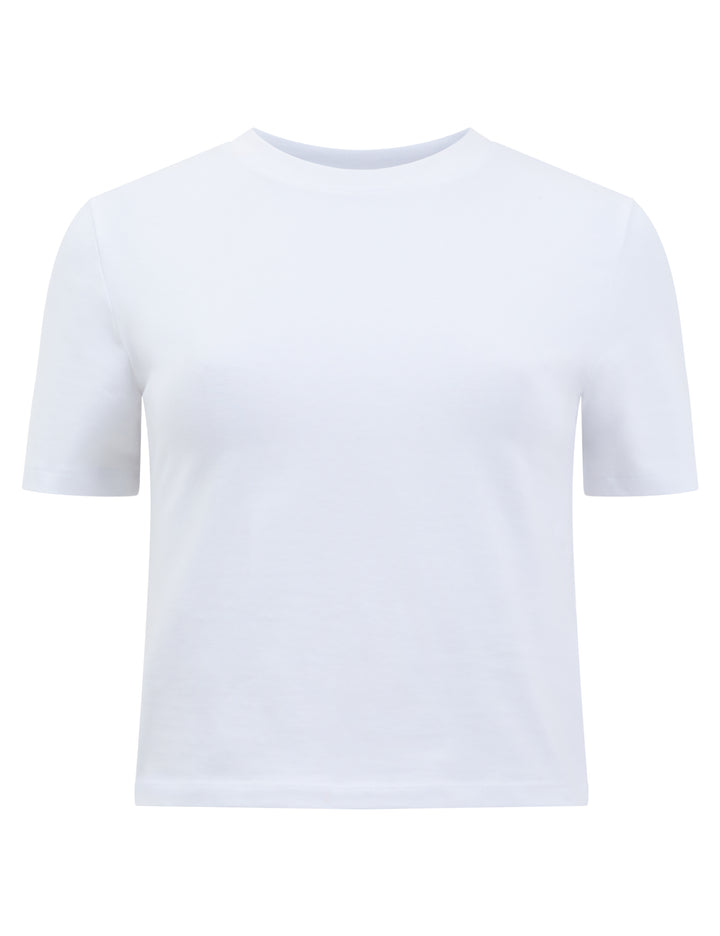 Rallie Cotton Crew Tee in White - Madison's Niche 