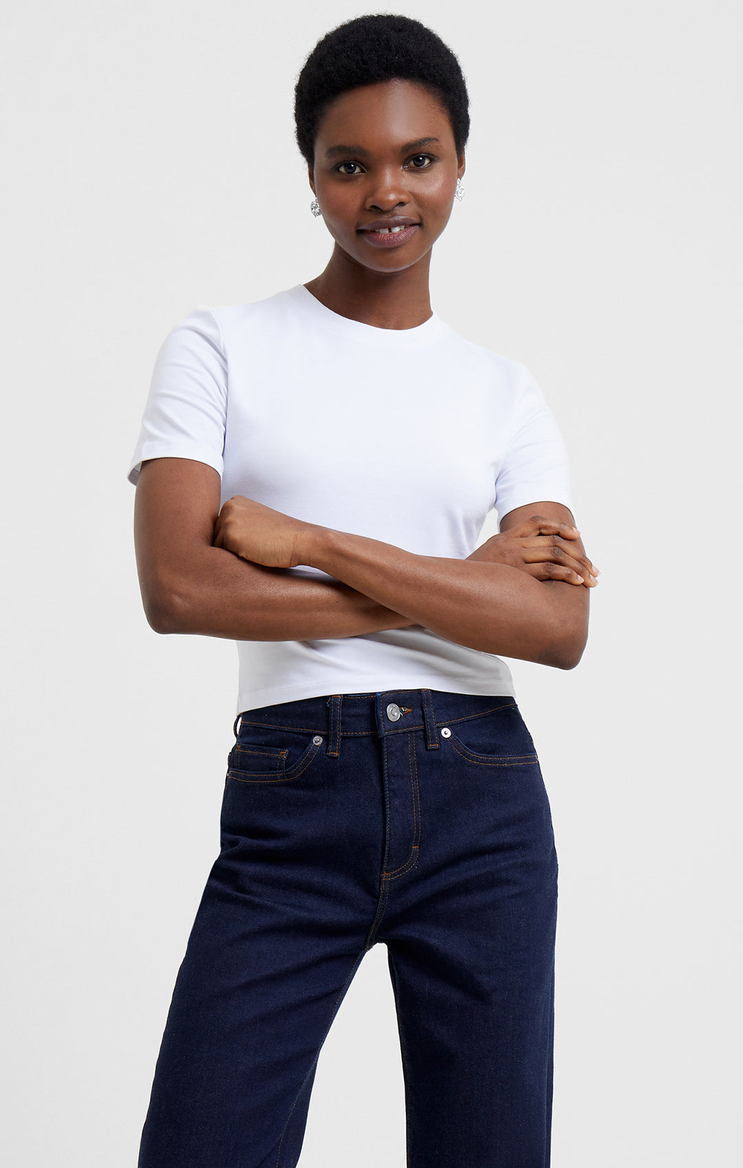 Rallie Cotton Crew Tee in White - Madison's Niche 