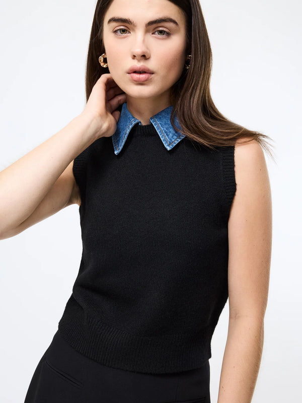 Ellie Knit Collared Vest Madison's Niche 