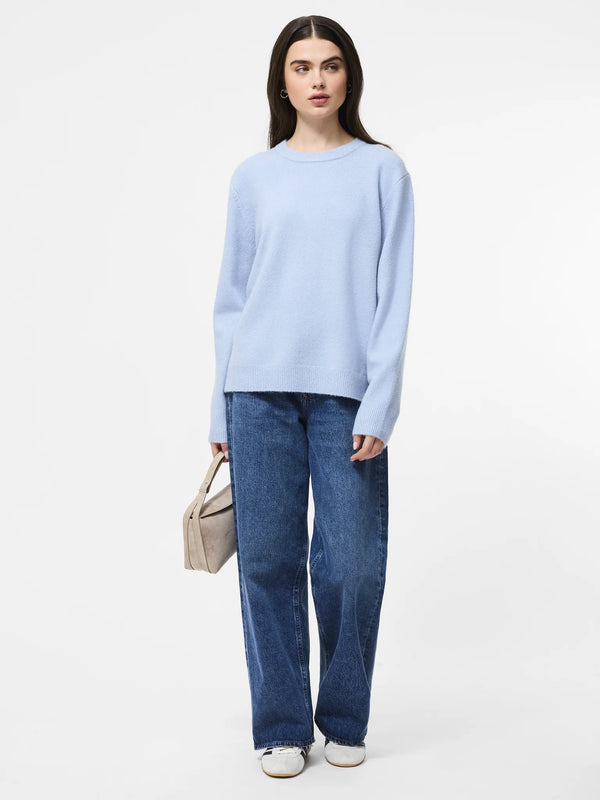 Emilia Knit Boyfriend Pullover in Moon Mist Madison's Niche 
