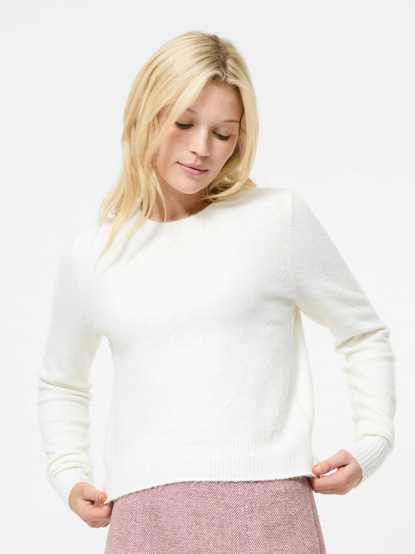 Ellie Knit Crewneck Pullover in Porcelain Madison's Niche 