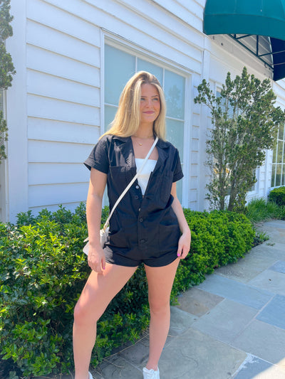 Parker Romper in Black - Madison's Niche 