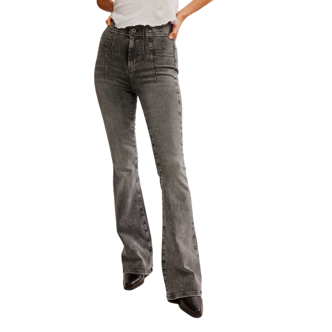 Jayde Flare Jeans in Ridge Grey - Madison's Niche 