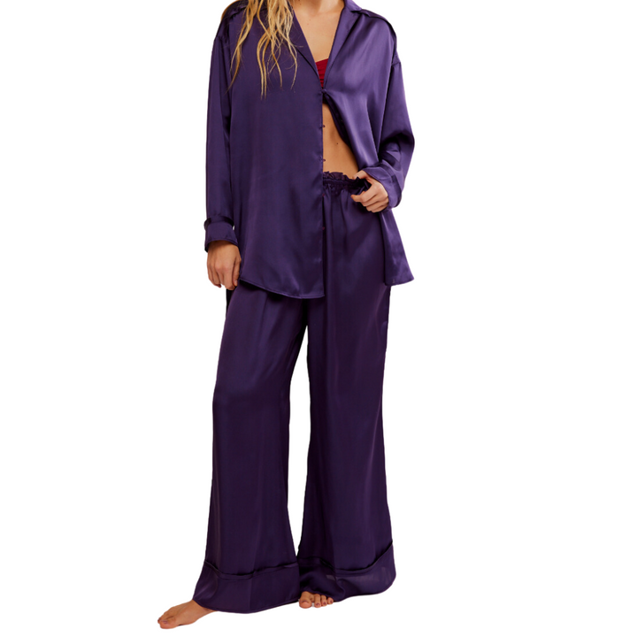 Dreamy Days Pajama Set in Grape - Madison's Niche 