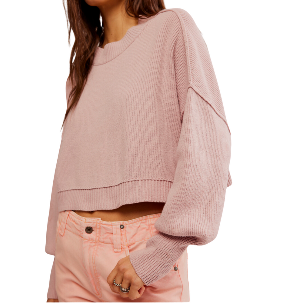 Easy Street Crop Pullover in Lost Petal - Madison's Niche 