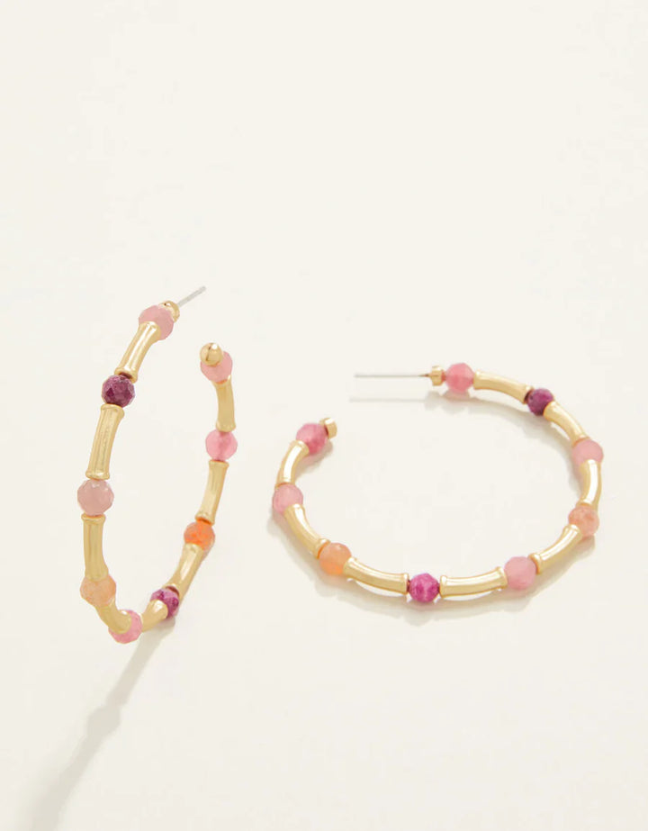 Calm Waters Hoop Earrings in Ruby - Madison's Niche 
