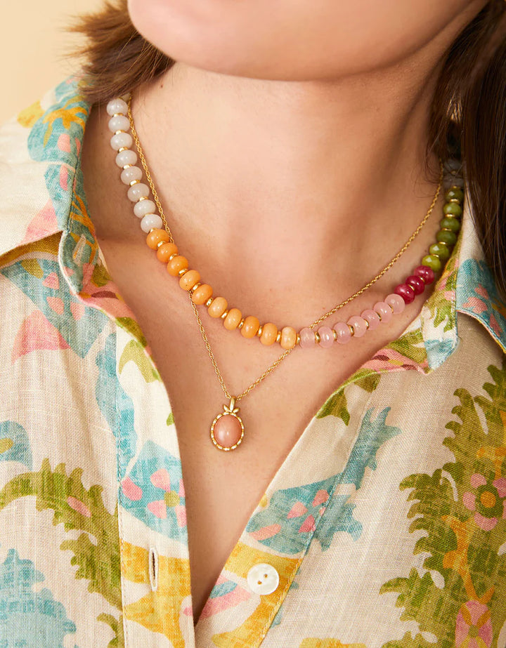 Pink Nara Oval Necklace - Madison's Niche 
