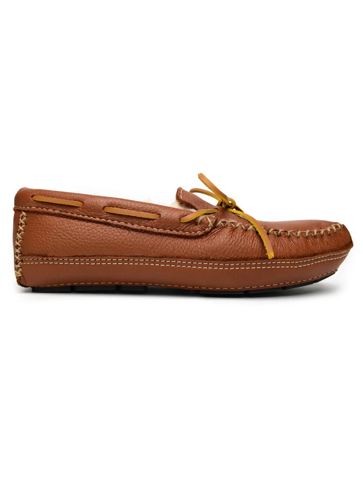 Tan Sheepskin Hardsole Moccasin - Madison's Niche 