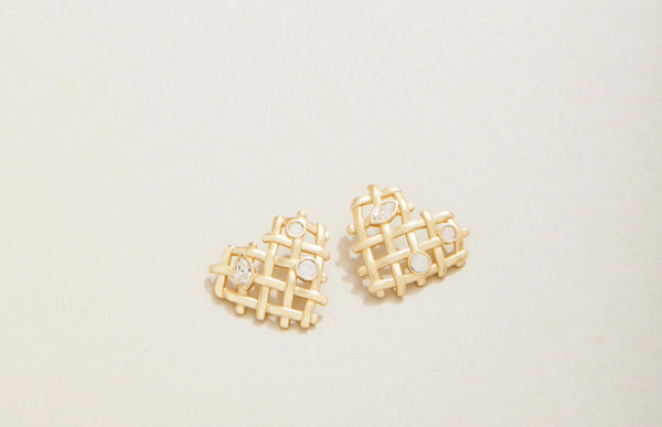 Crystal Woven Heart Earrings Madison's Niche 