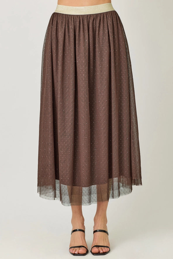 Sparklet Tulle Skirt in Dark Chocolate Madison's Niche 