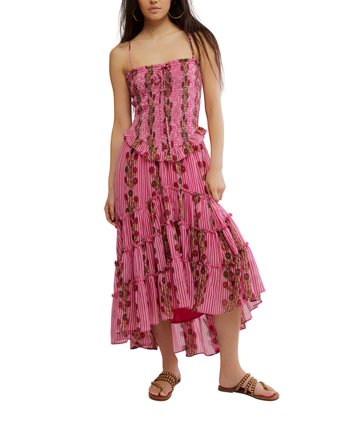 Alejandra Midi Dress in Hot Pink