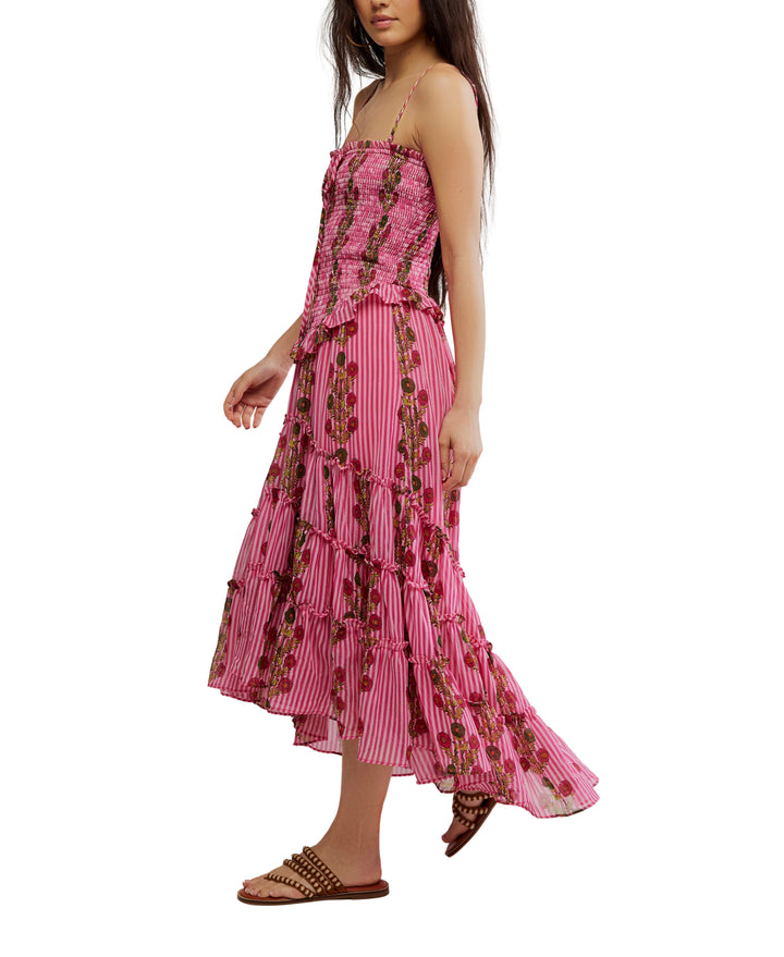 Alejandra Midi Dress in Hot Pink