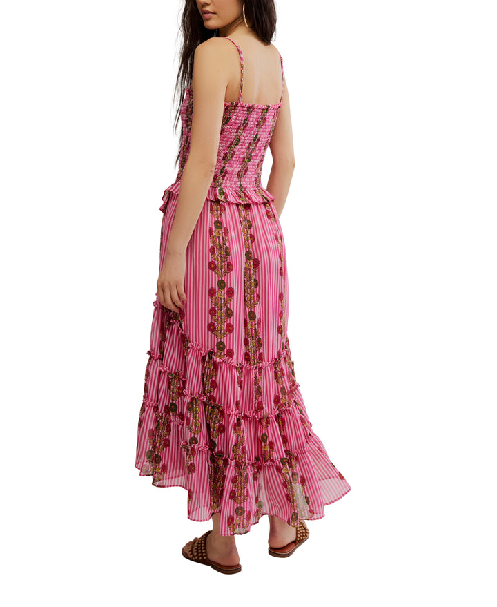 Alejandra Midi Dress in Hot Pink