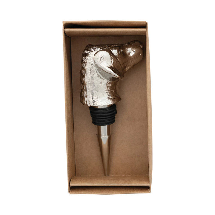 Aluminum Dog Head Bottle Stopper