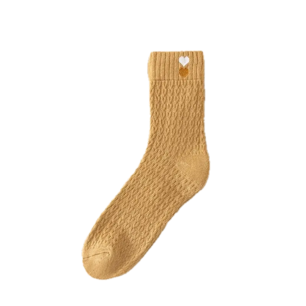 Ashley Heart Sock in Tan Madison's Niche 
