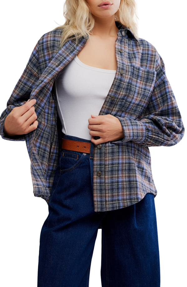 Ashley Plaid Shirt in Blue Madison's Niche 