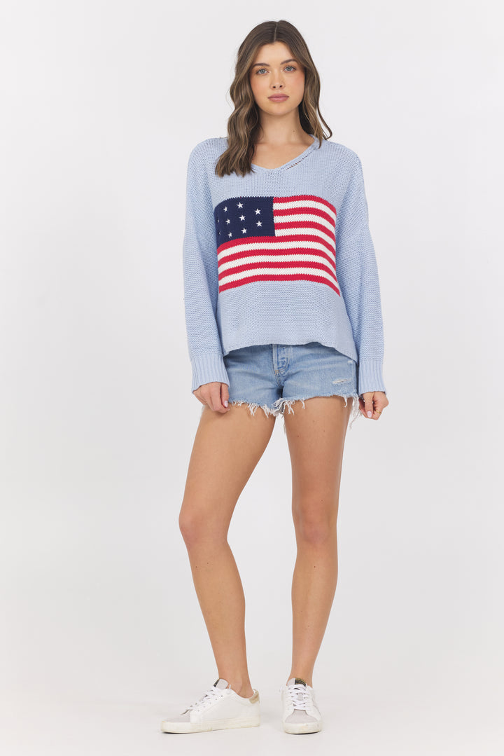 Light Blue Flag Sweater