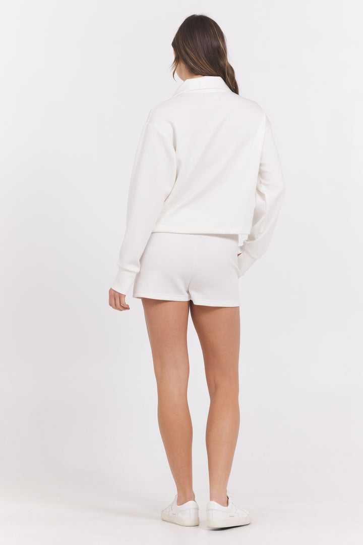 Cloud Fleece Short in Eggshell