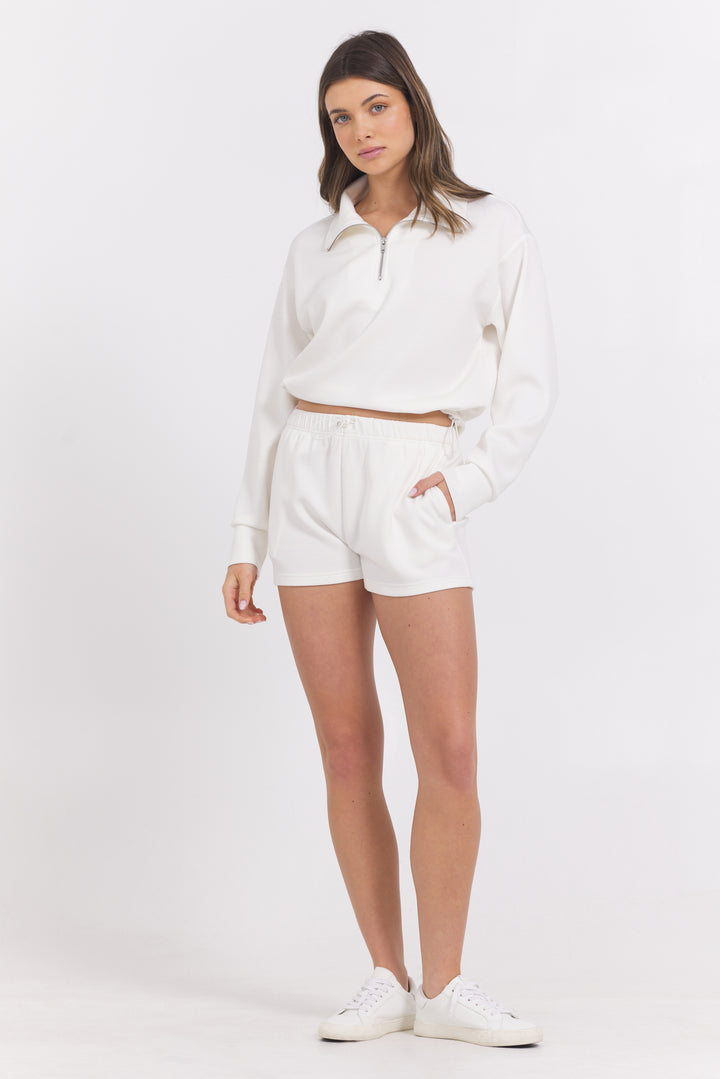 Cloud Fleece Short in Eggshell