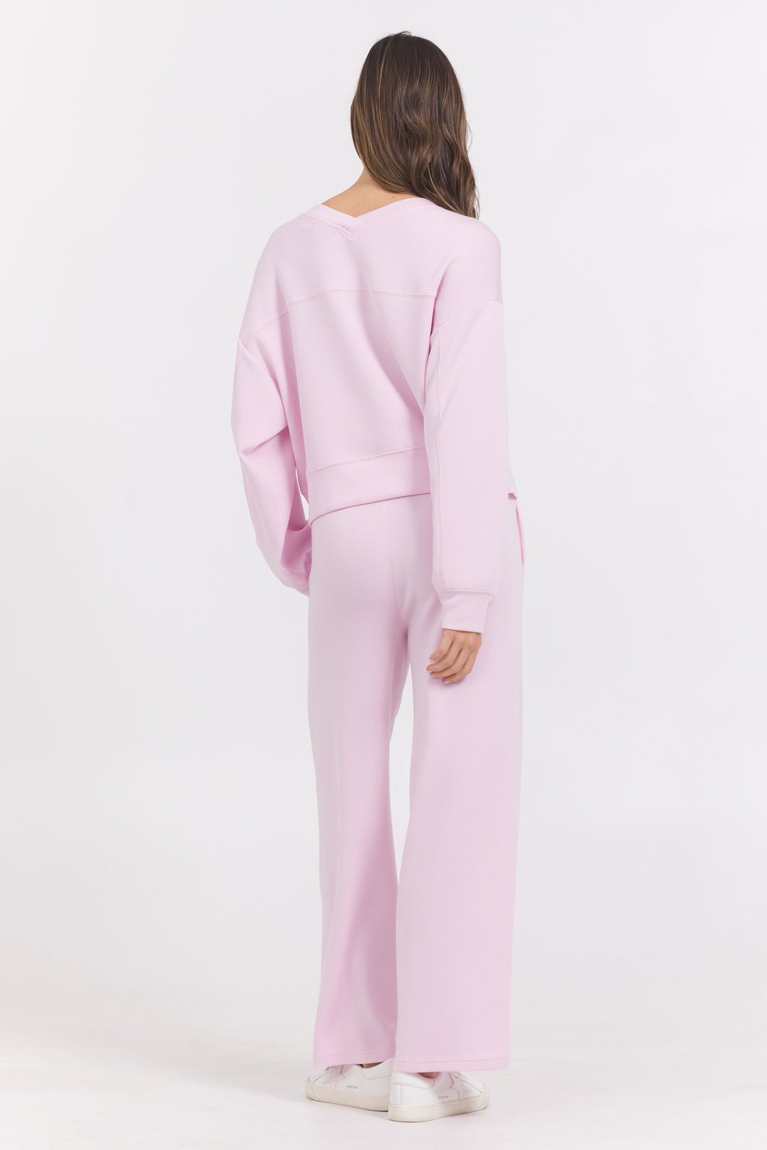 Cloud Fleece Wide Leg with Slit in Pink