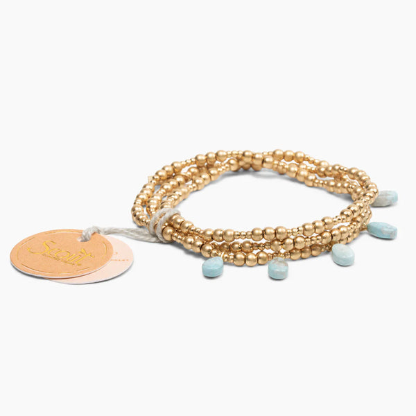 Metal Wrap Bracelet- Blue Madison's Niche 