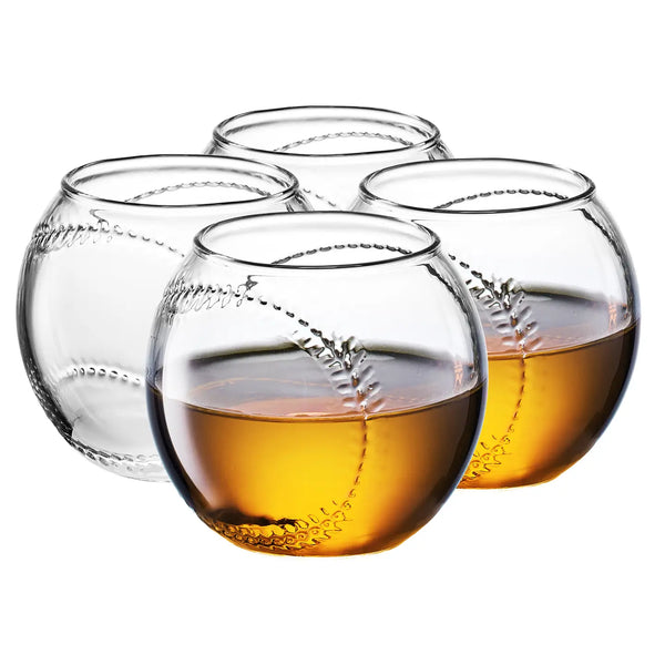 Baseball Round Whiskey Glasses Madison's Niche 