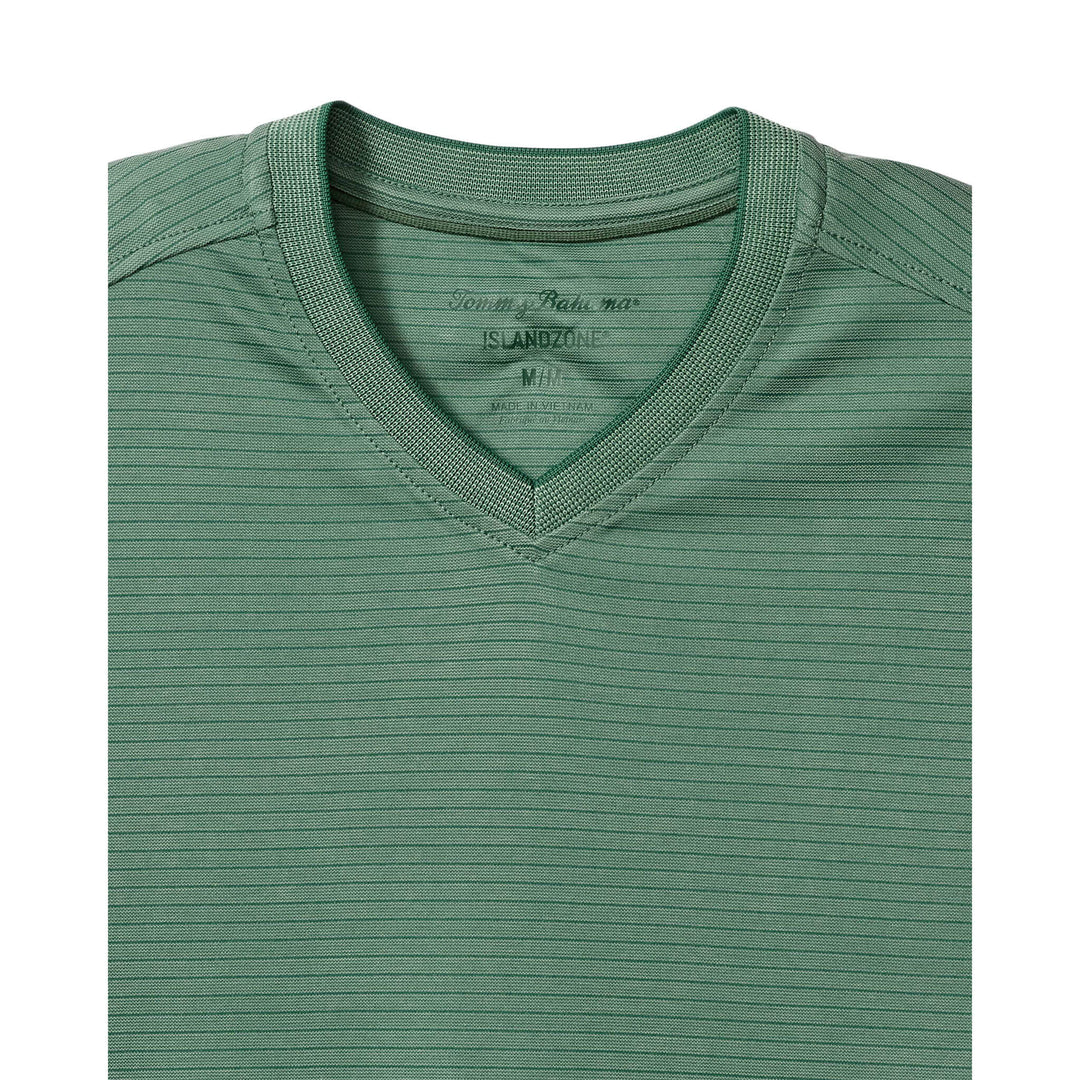 Bay Stripe V-Neck T-Shirt in Spruce Frost