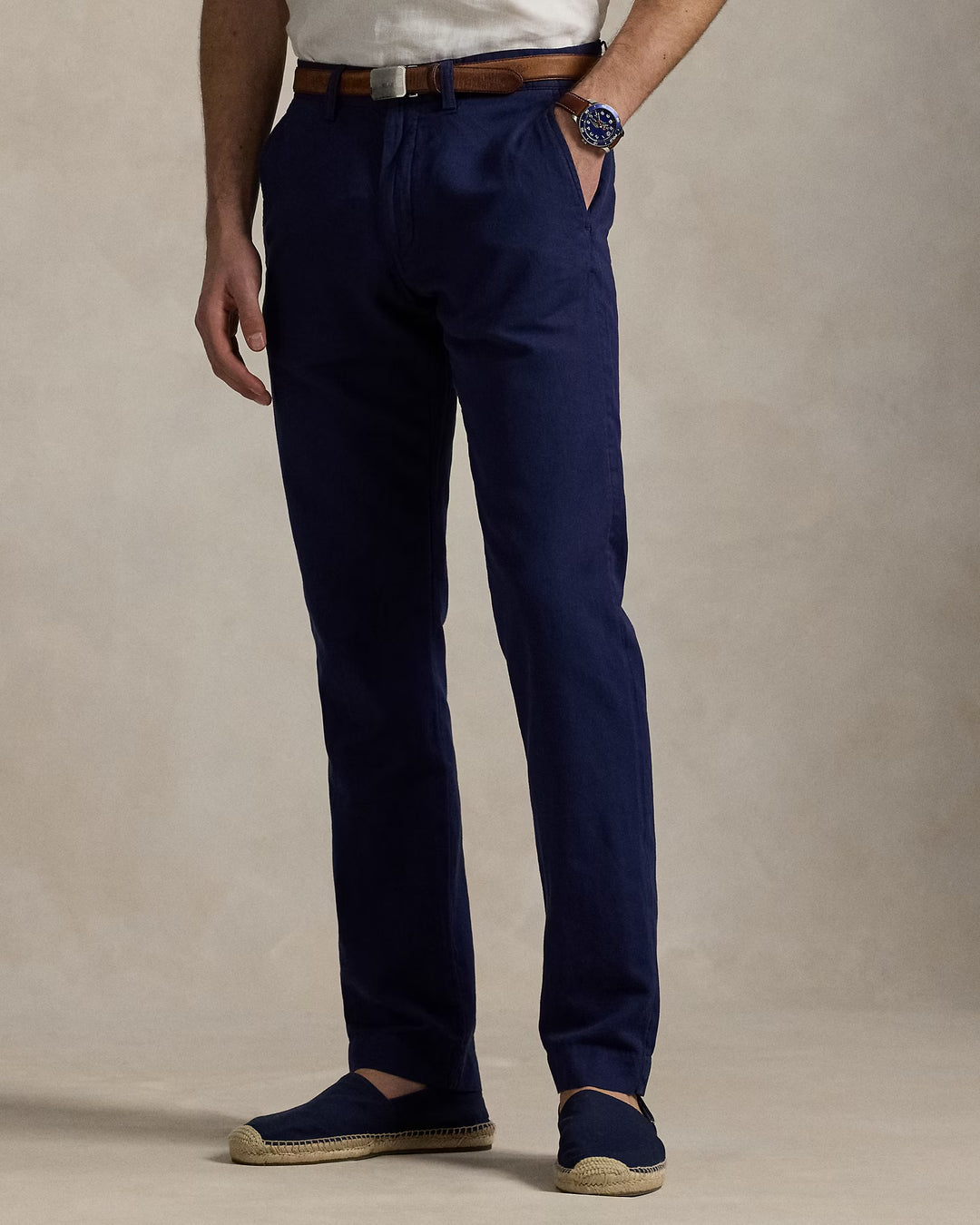 Bedford Straight Fit Linen-Cotton Pant
