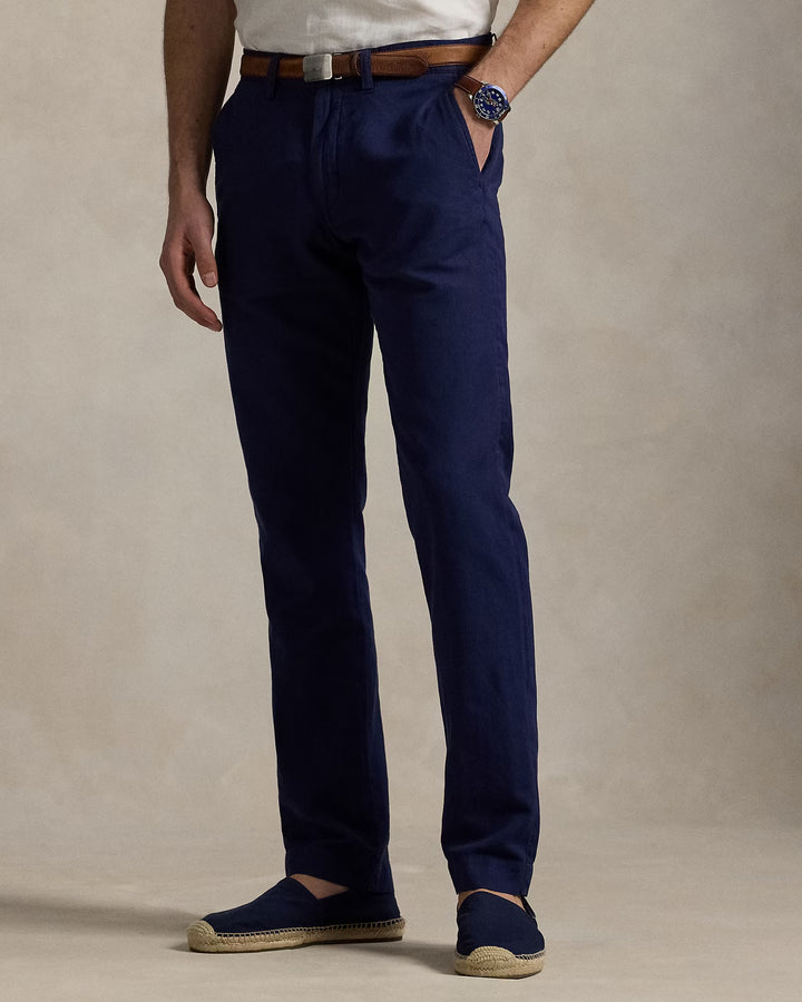Bedford Straight Fit Linen-Cotton Pant