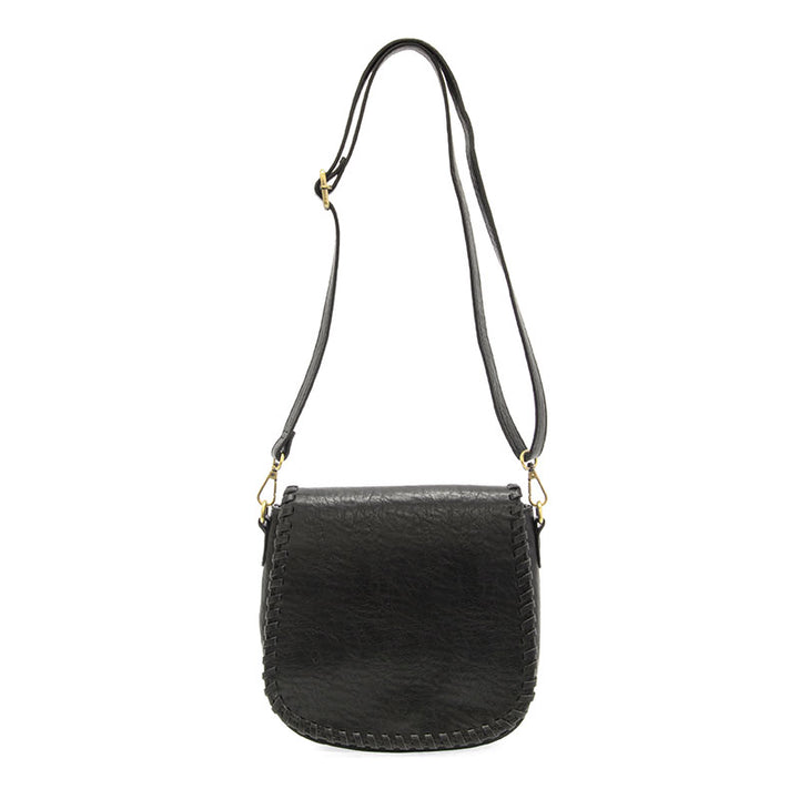Black Anne WhipStitch Saddle Crossbody