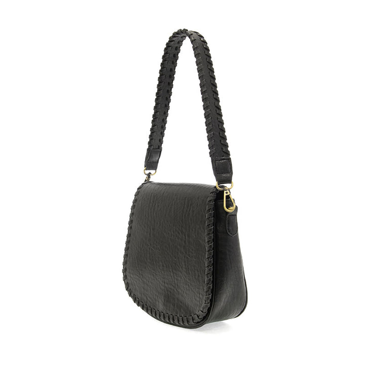 Black Anne WhipStitch Saddle Crossbody
