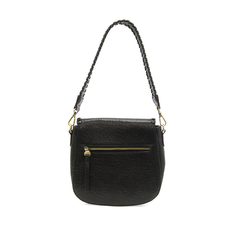 Black Anne WhipStitch Saddle Crossbody