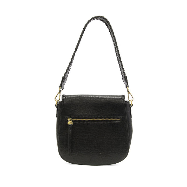 Black Anne WhipStitch Saddle Crossbody