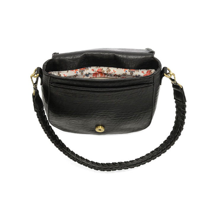 Black Anne WhipStitch Saddle Crossbody