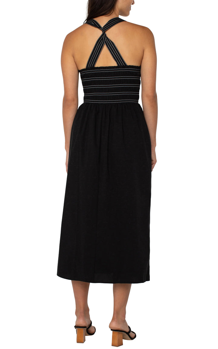 Black Sleeveless Midi Dress