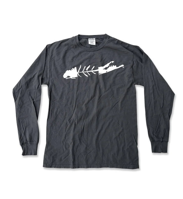LI Fish Long Sleeve Crew in Charcoal Madison's Niche 