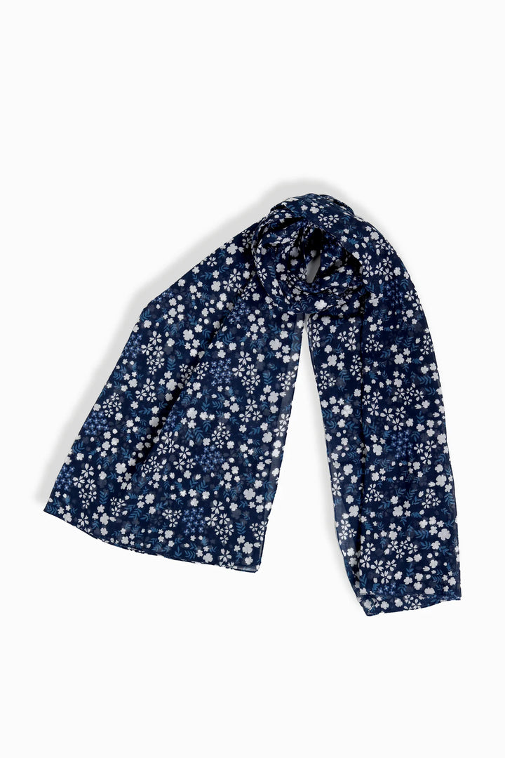 Blue Sakura Long Scarf