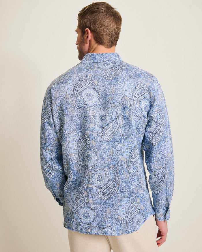 Blue Seas Medallion Linen Shirt