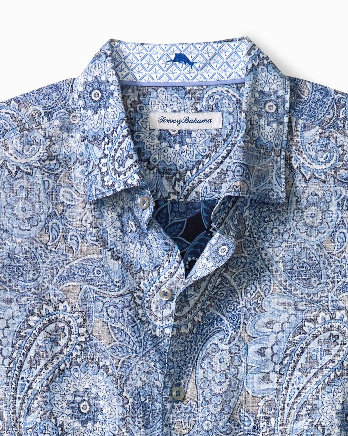 Blue Seas Medallion Linen Shirt