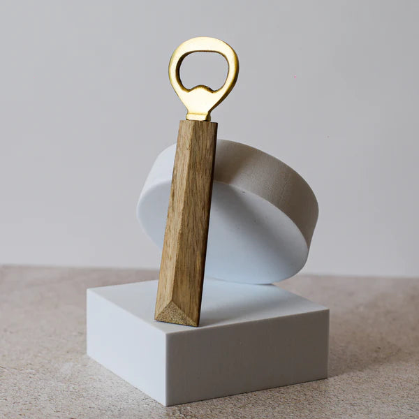 Brass Bottle Opener with Wood Handle - Madison's Niche 