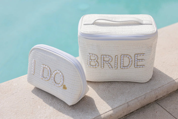 "Bride" Cosmetic Case in White