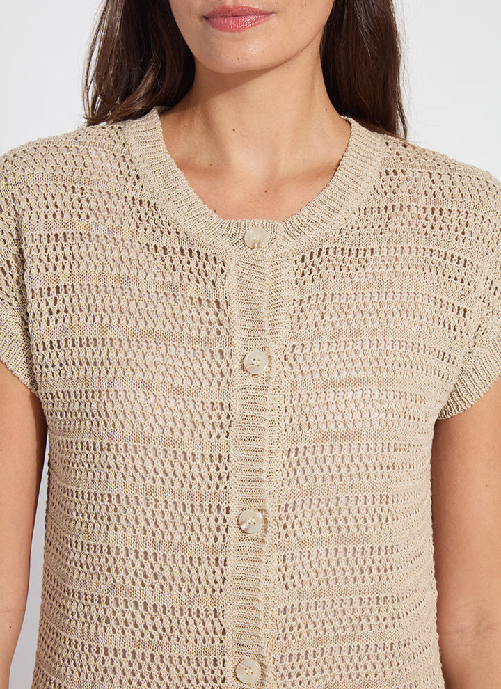 Brisa Linen Mesh Cardigan