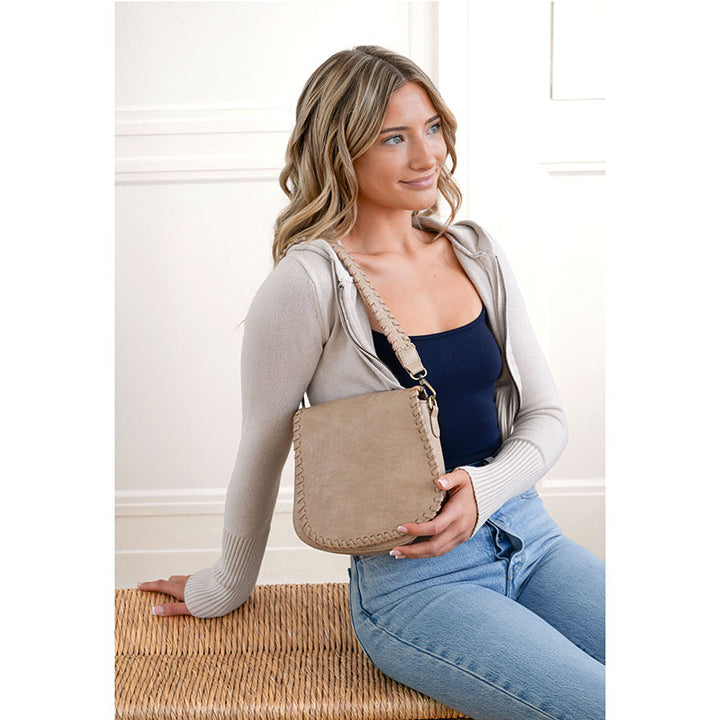 Buff Anne WhipStitch Saddle Crossbody