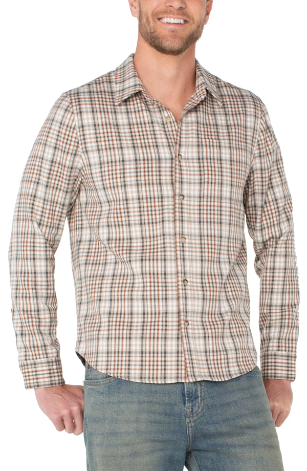 Button Up Shirt in Khaki Rust Madison's Niche 