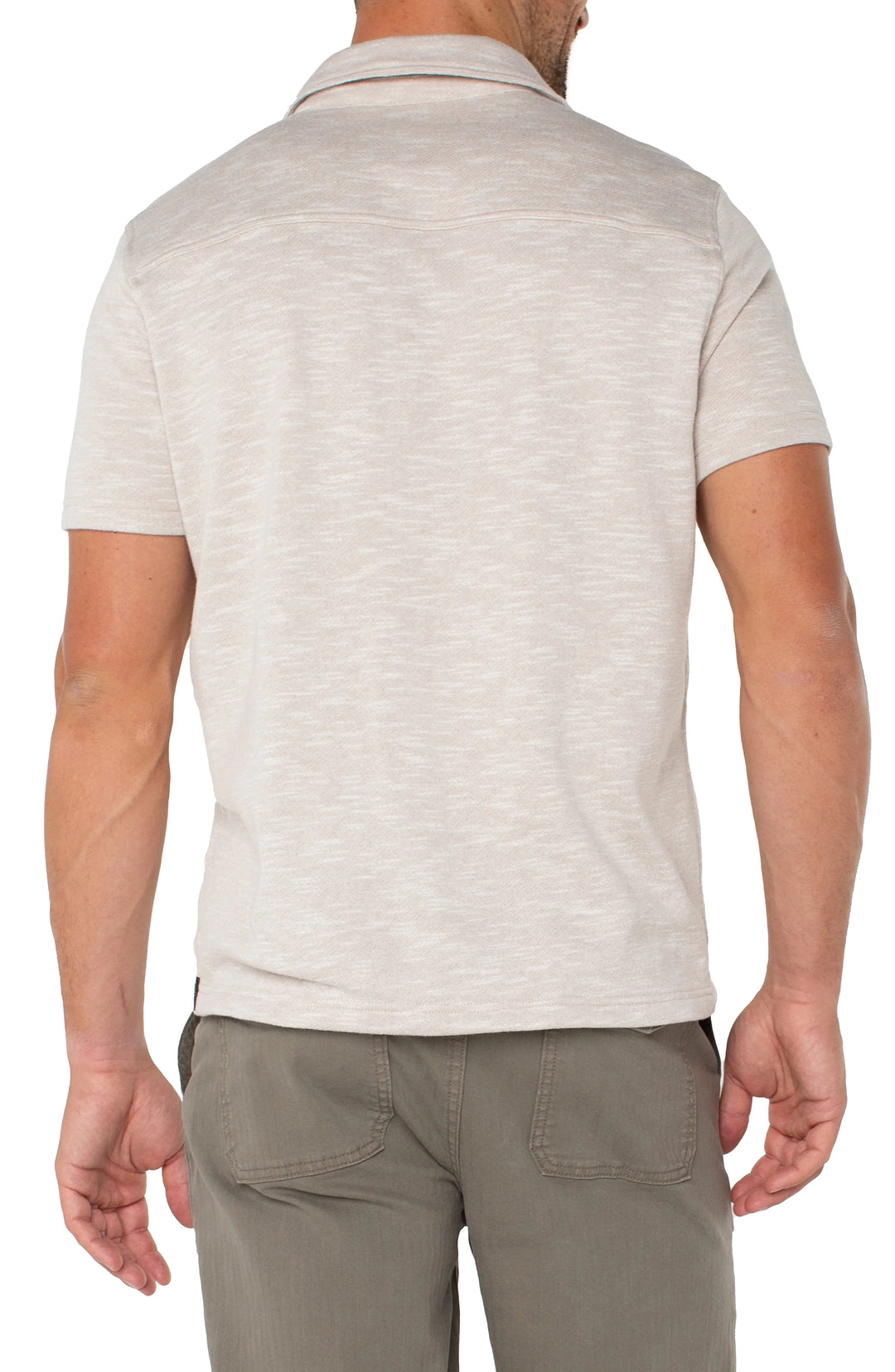 Button Up Short Sleeve Shirt in Oatmeal