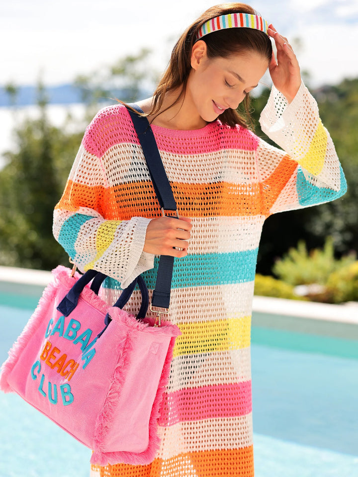 "Cabana Beach Club" Tote in Pink