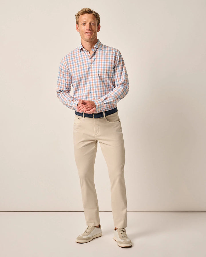 Carmel Sateen 5-Pocket Pants in Stone
